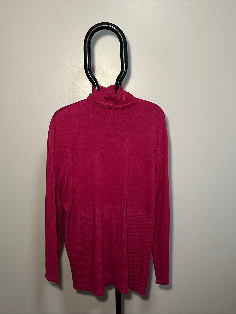 Ladies MXM Fuschia Turtleneck Sweater with Lace up back